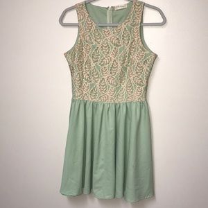 Green/Pink Lace Dress